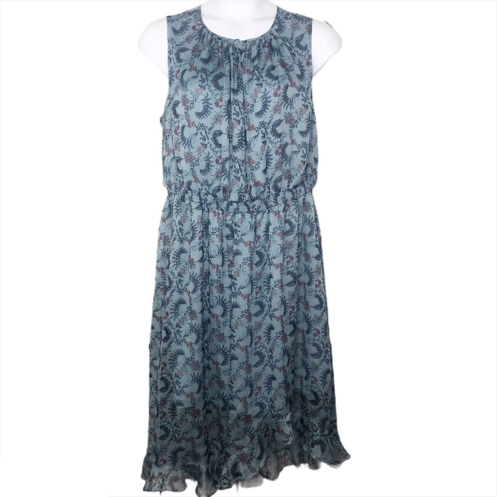 VINCE CAMUTO 2X Blue Floral Asymmetrical Hem Dress
